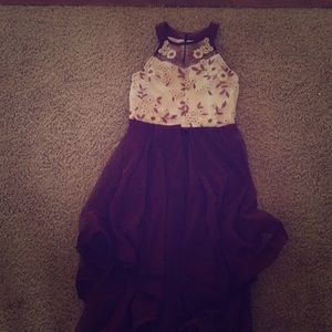 Poofy Maroon Floral Dress